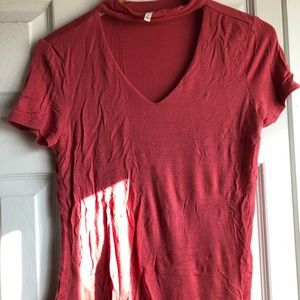 Salmon Cut-Out Jersey Tee